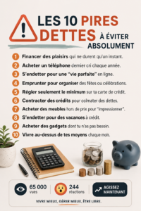 Une femme réfléchissant à sa gestion budgétaire et à ses dettes.