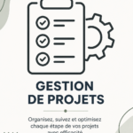 Illustration d'outils de gestion de projets budgétaires, avec des icônes représentant efficacité et organisation