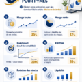 Femme entrepreneur réfléchissant à la gestion financière d'une PME avec des graphiques et des indicateurs
