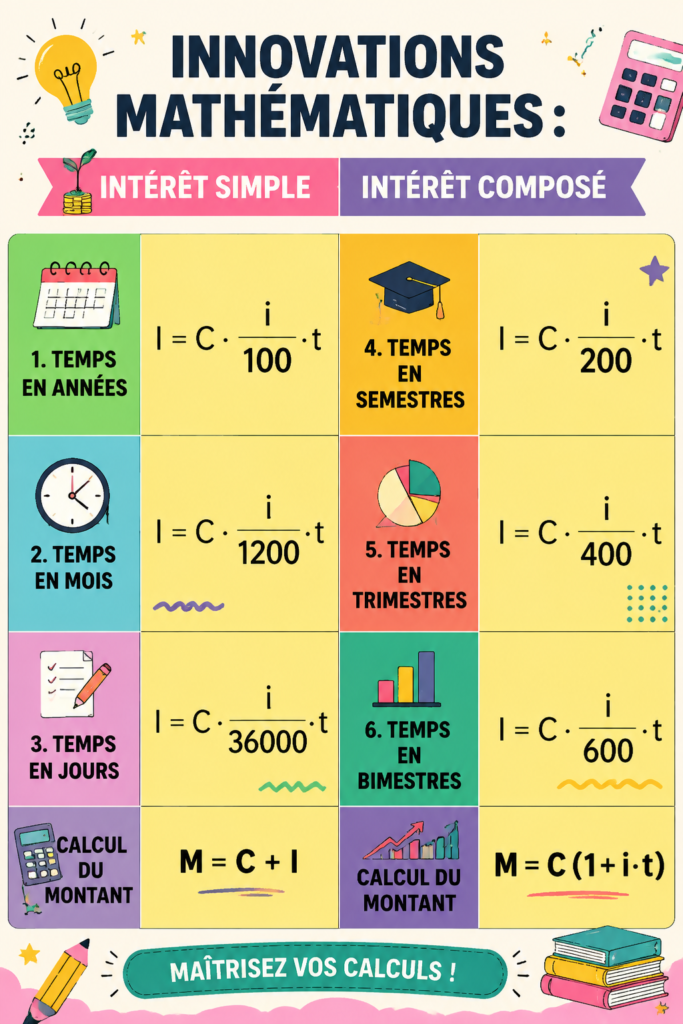 Illustration d'une femme utilisant un calculateur pour comprendre l'intérêt composé et simple.