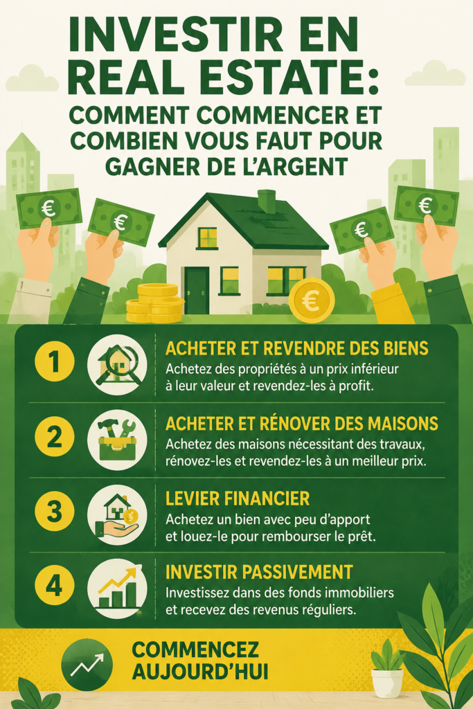 Femme souriante examinant des plans d'investissement immobilier.