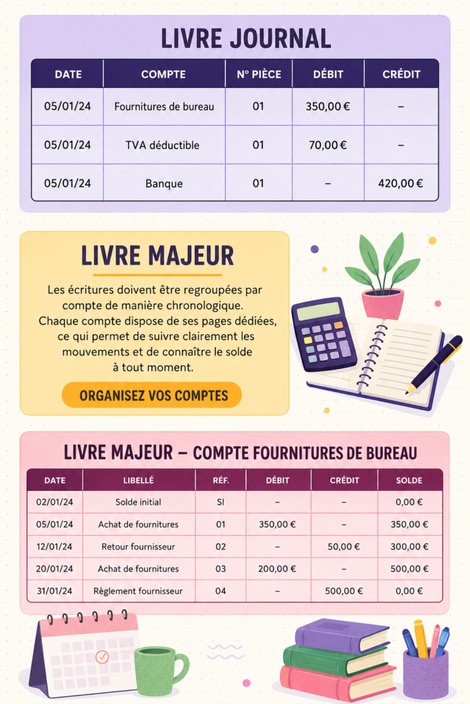 Une femme souriante utilisant un livre de comptes pour gérer ses finances personnelles