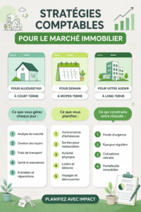 Femme souriante examinant des documents comptables pour des investissements immobiliers.