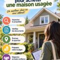 Une femme examine une maison d'occasion avant de l'acheter, représentant le processus d'achat immobilier.