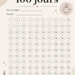 Une illustration du défi d'économie de 100 jours avec un design minimaliste