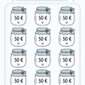 Un kit d'économie avec des imprimables et un classeur pour un défi d'épargne de 12 semaines.