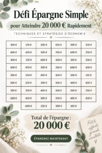 Femme souriante planifiant son défi d'épargne pour économiser 20 000 €