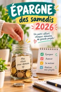 Femme heureuse planifiant ses économies du samedi, ambiance chaleureuse et conviviale
