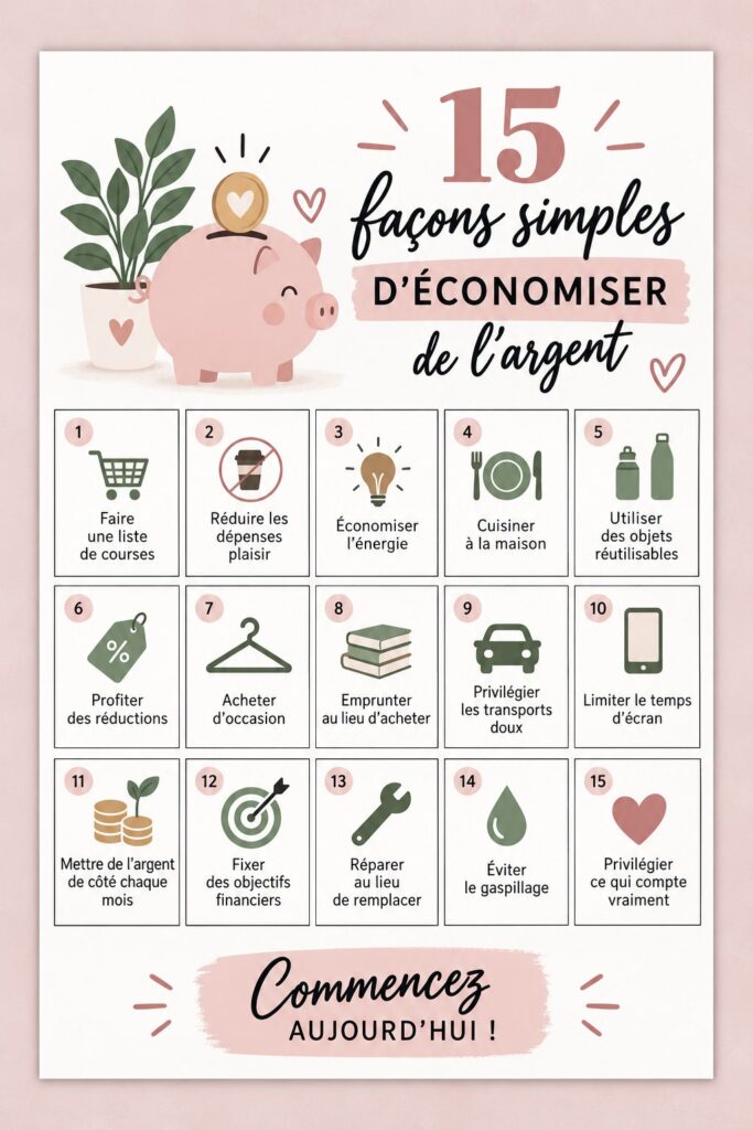 Illustration sur les façons d'économiser de l'argent au quotidien