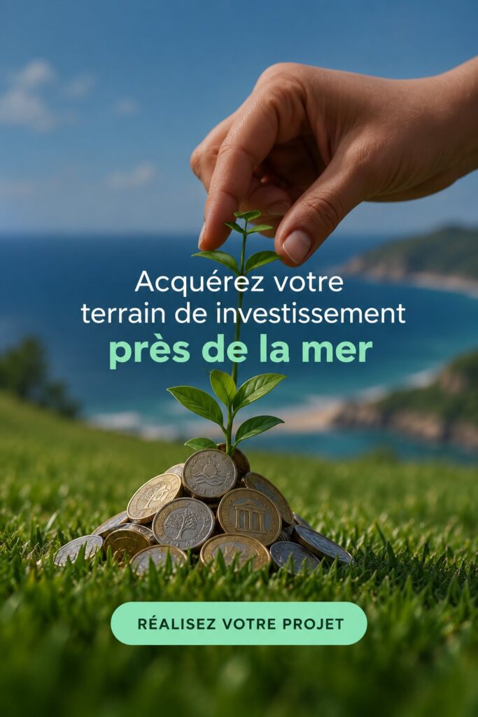 Photo d'un terrain côtier prêt pour l'investissement immobilier