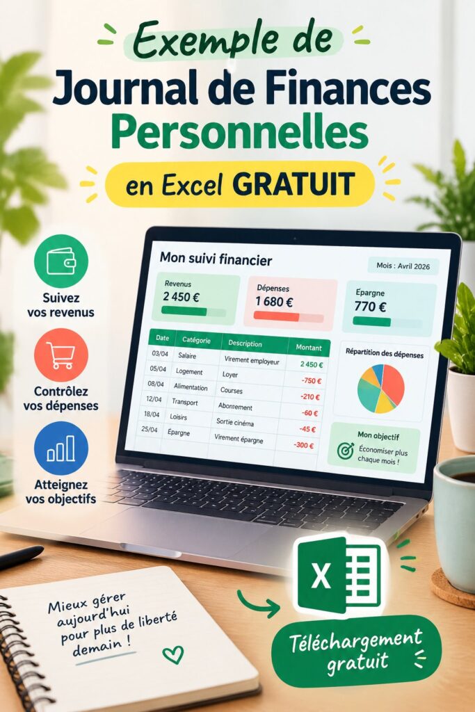 Modèle de journal de finances personnelles en Excel à imprimer