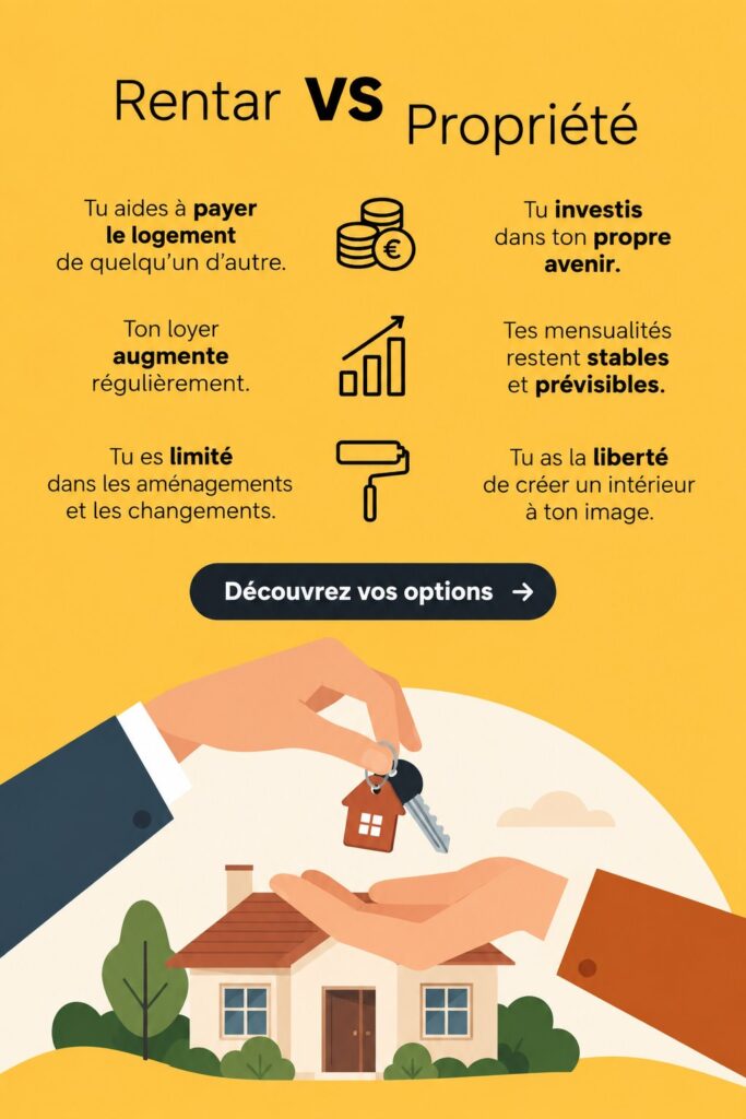 Femme réfléchissant à acheter ou louer un logement en consultant des documents financiers.