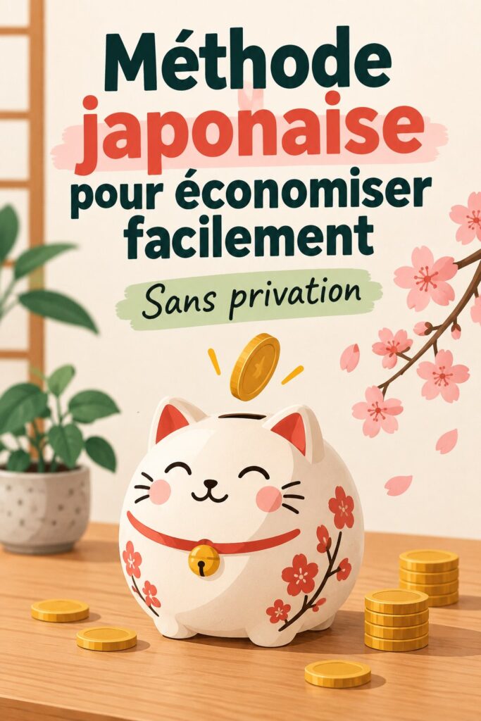 Femme souriante avec son carnet de budget inspirée par la méthode japonaise d'épargne.