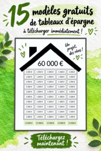 Modèles de suivi d'épargne gratuits illustrés sur un bureau en bois