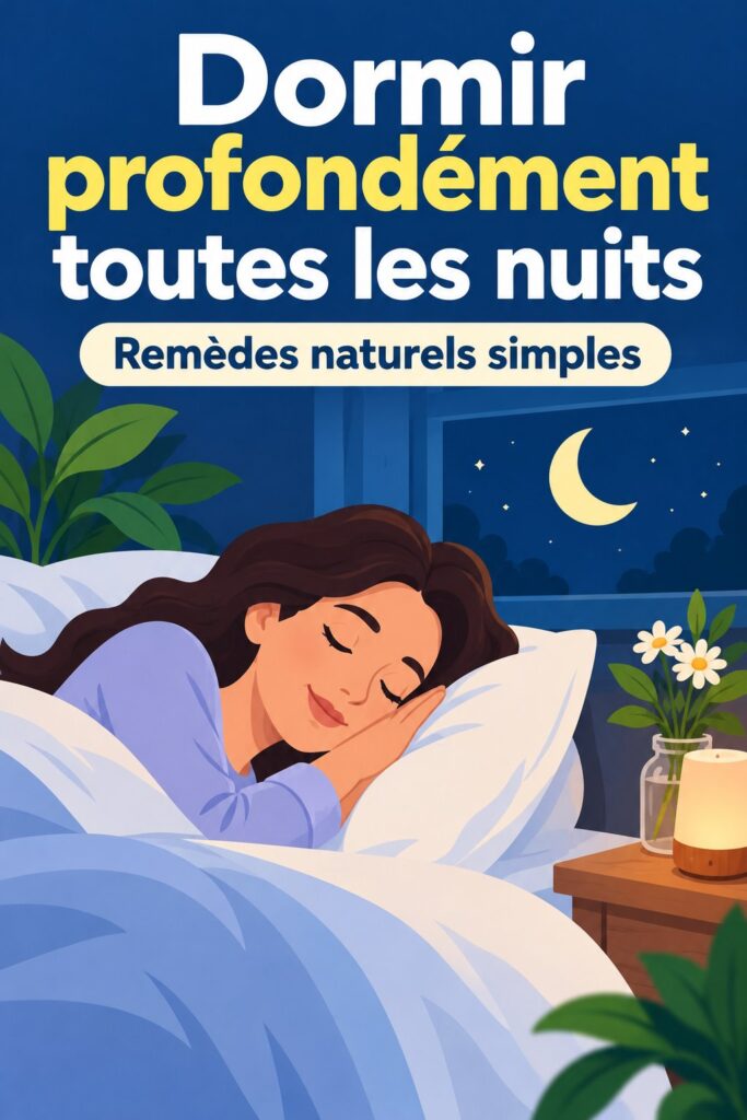 Une femme sereine lisant dans son lit avant de dormir, illustrant l'importance d'un rituel de coucher apaisant.