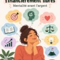 Image d'une femme souriante réfléchissant à ses finances, symbolisant la liberté financière.