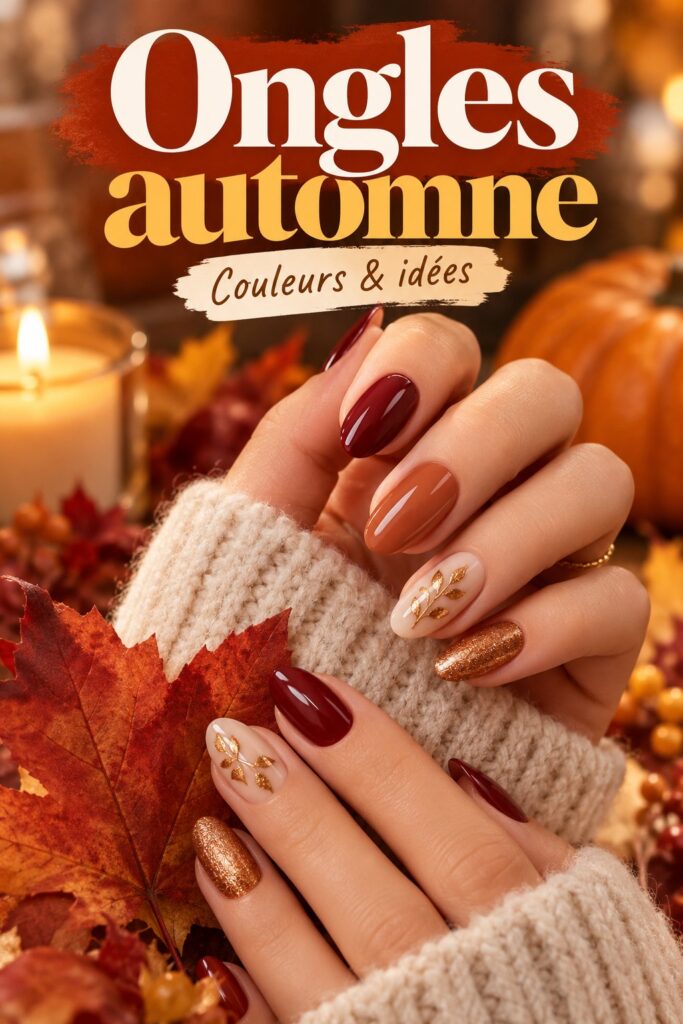 Ongles stylés en couleurs automnales pour 2026