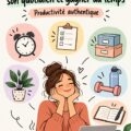Femme souriante planifiant son quotidien avec des outils d'organisation