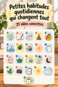 Image illustrant des petites habitudes quotidiennes pour un quotidien transformé.