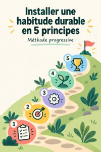 Femme lisant un livre sur les habitudes durables dans un cadre chaleureux