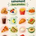 Assiette colorée avec des alternatives saines pour maigrir, représentant un repas équilibré