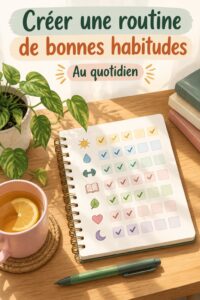 Une femme réfléchissant à ses habitudes quotidiennes et à sa routine